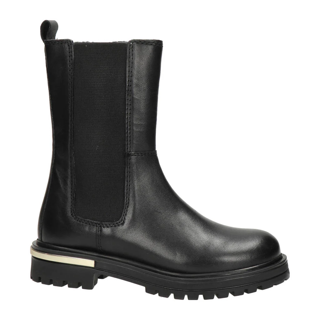 Nelson Kids leren enkelboots zwart