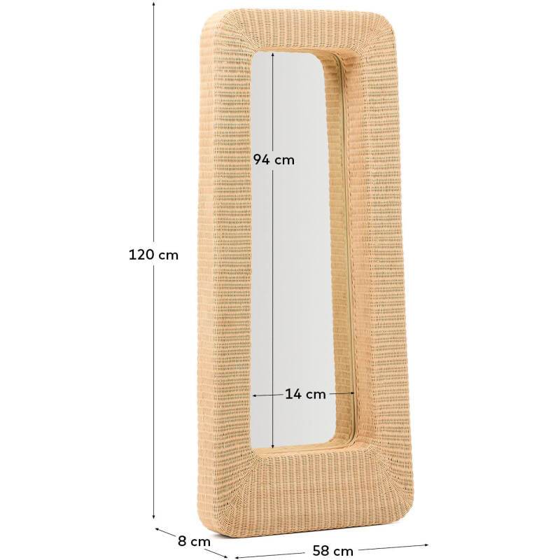 Miroir en rotin Zilna 58 x 120 cm
