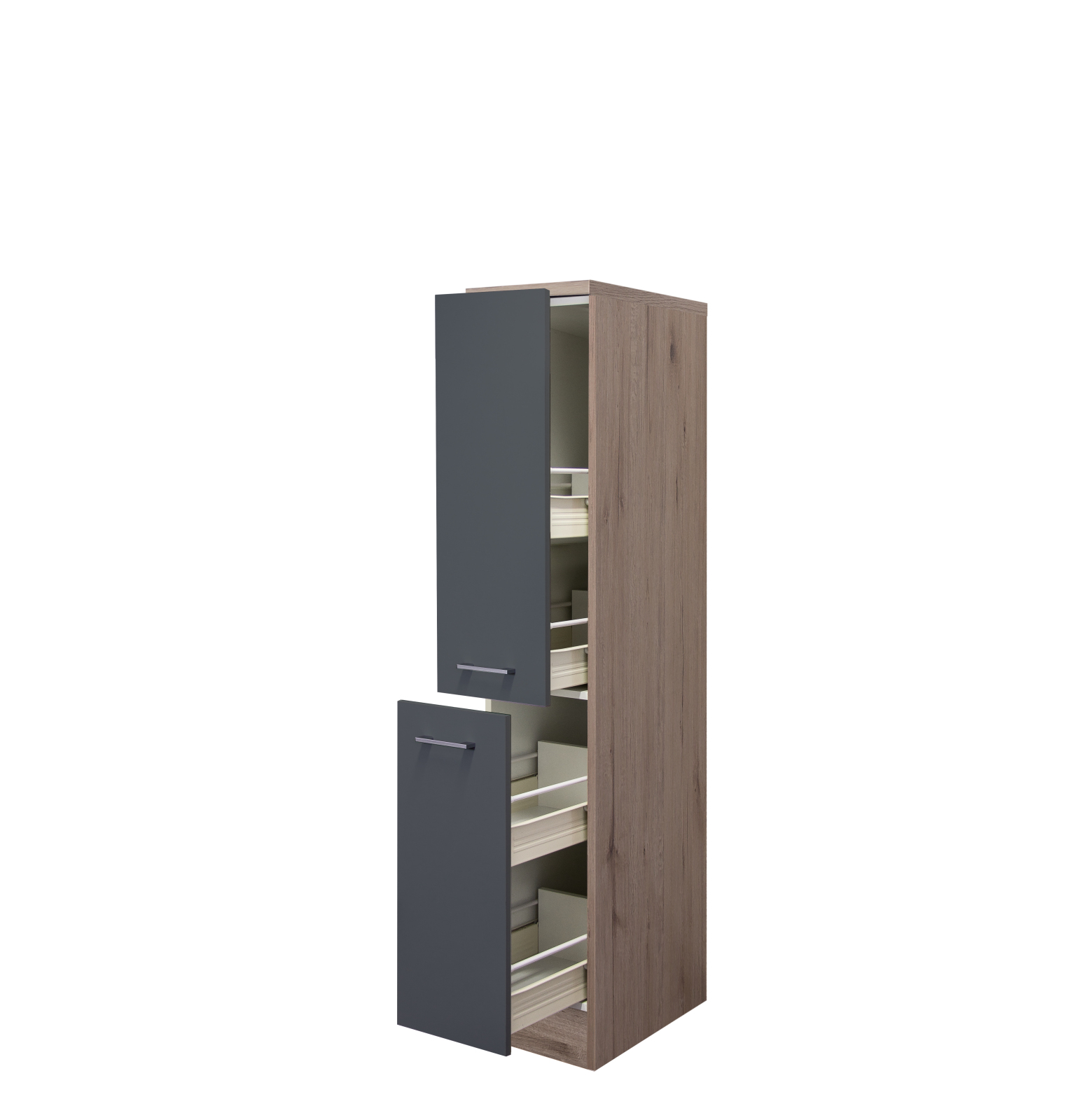 Demi-Apothekerschrank MORENA - San Remo Eiche - Basaltgrau matt