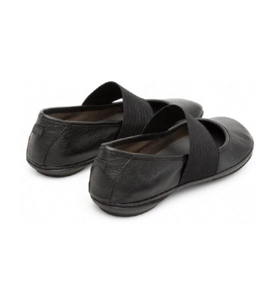 Sapatilhas de ballet Camper Right Nina em couro preto