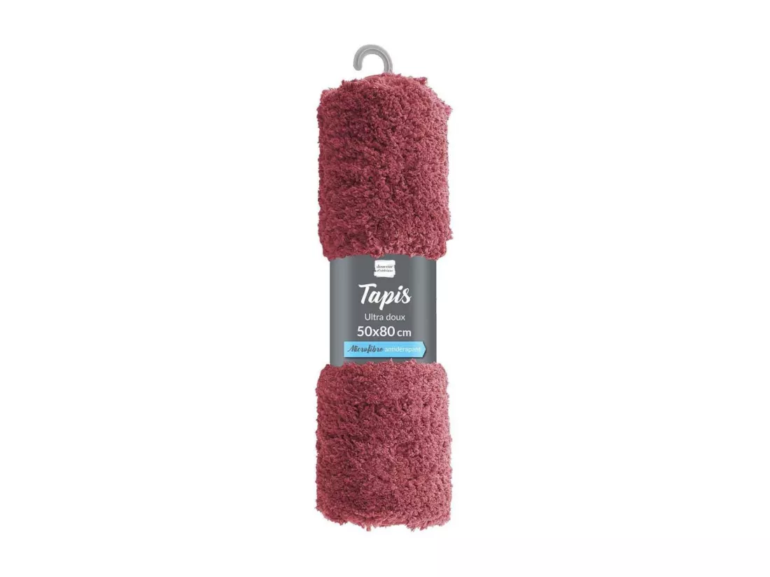 Tapis de Bain 50 x 80 cm Softness Framboise - Microfibre