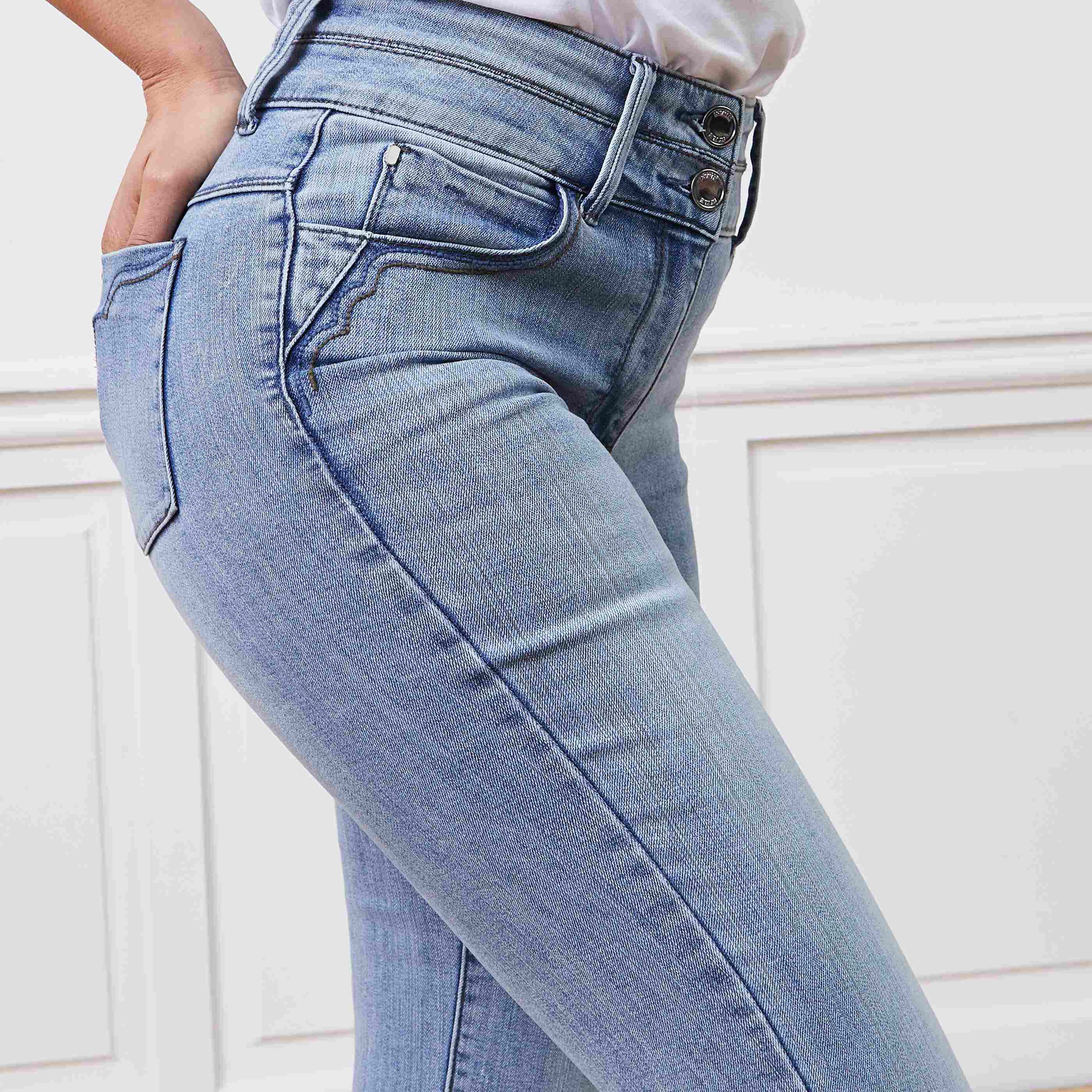 Jean droit taille haute ROME femme - LIGHT STONE