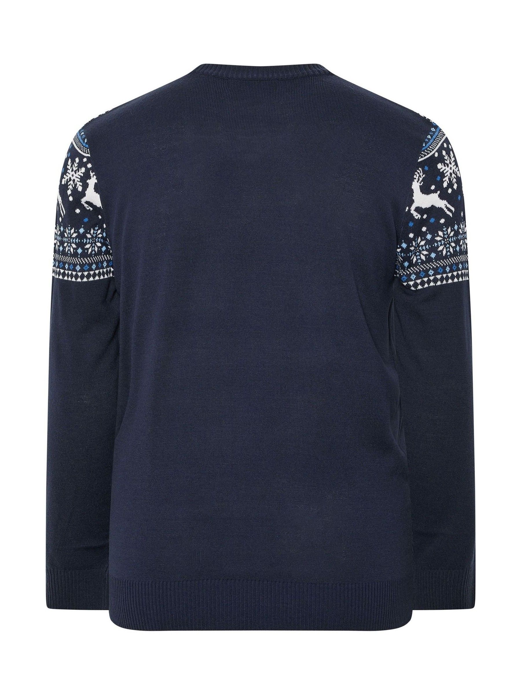 BadRhino Big & Tall Fairisle-trui met ronde hals