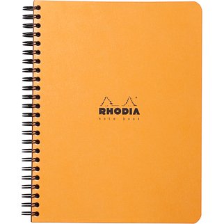 Cahier spirale Rhodia Classic Notebook 16 x 21 cm orange - 5 x 5 -160 pages