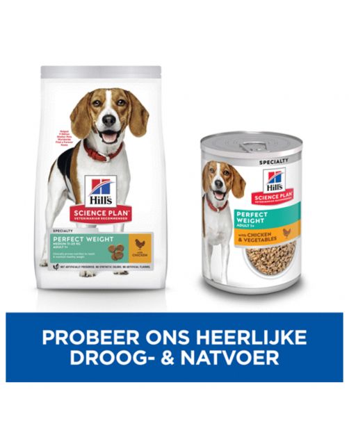 Hill's Canine Perfect Weight Adult Medium Kip - Hondenvoer