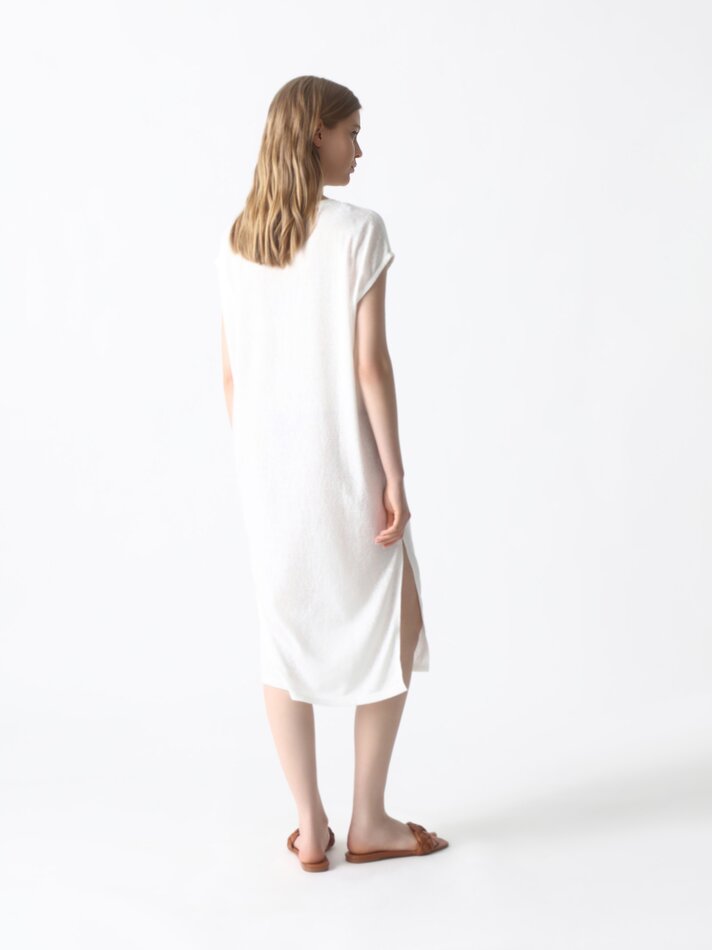 Vestido com nó lateral - Branco