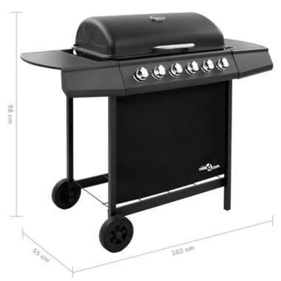 vidaXL - Gasbarbecue-grill - Zwart - Staal