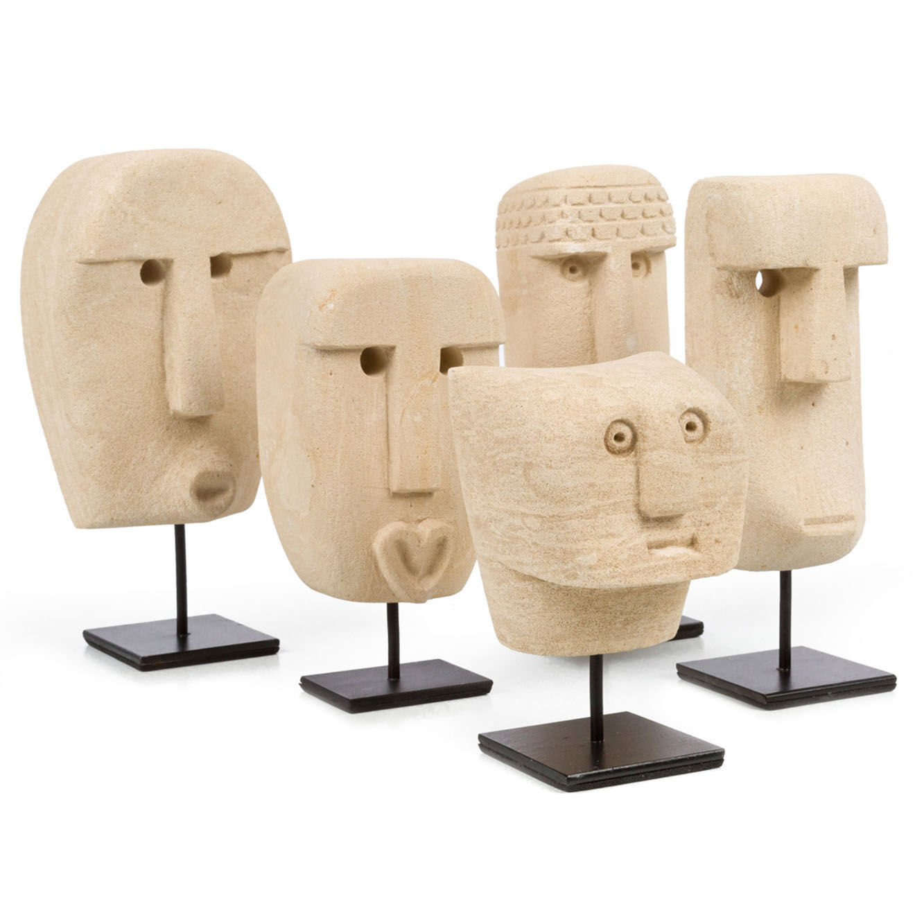 Bazar Bizar Statue de pierre Sumba sur pied naturel - 5x6x19 cm