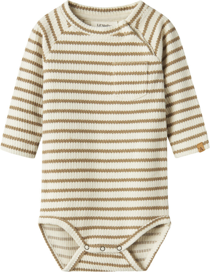 Lil' Atelier NBMTADEO LS BODY LIL Turtledove/petrified oak