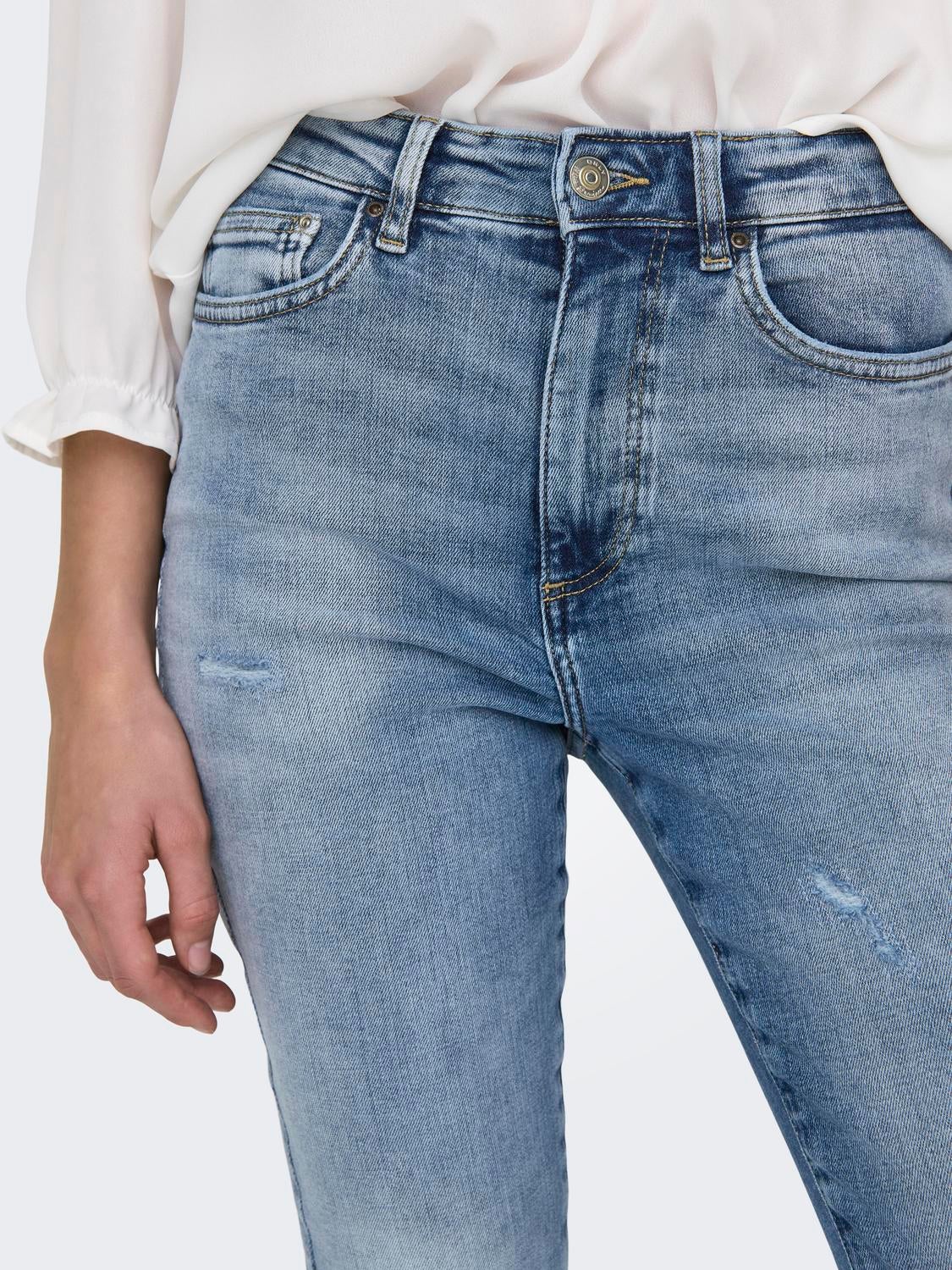 ONLFOREVER Hohe Taille Skinny Fit Jeans Light Medium Blue Denim