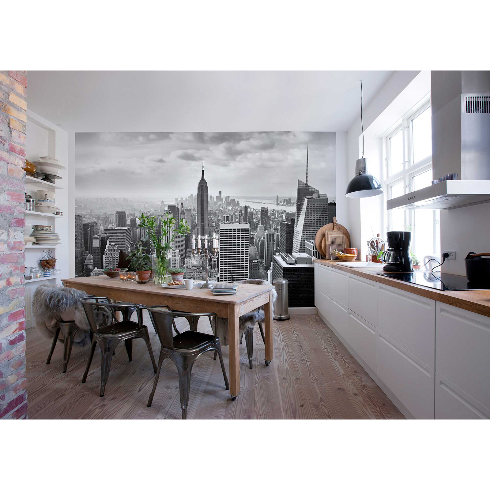 Papier-Fototapete NYC BLACK AND WHITE - 368x254 cm