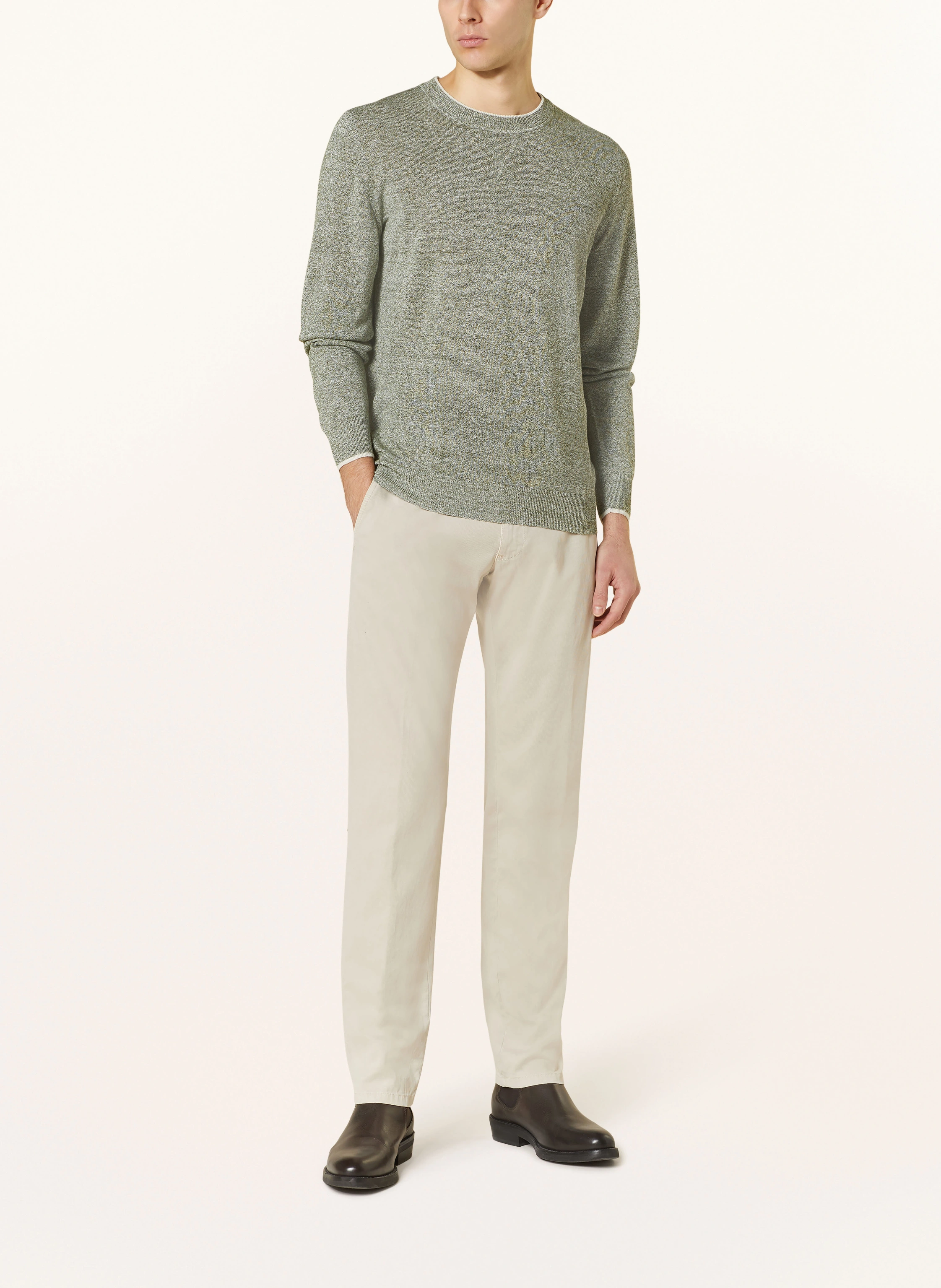 FEDELI Pullover mit Leinen