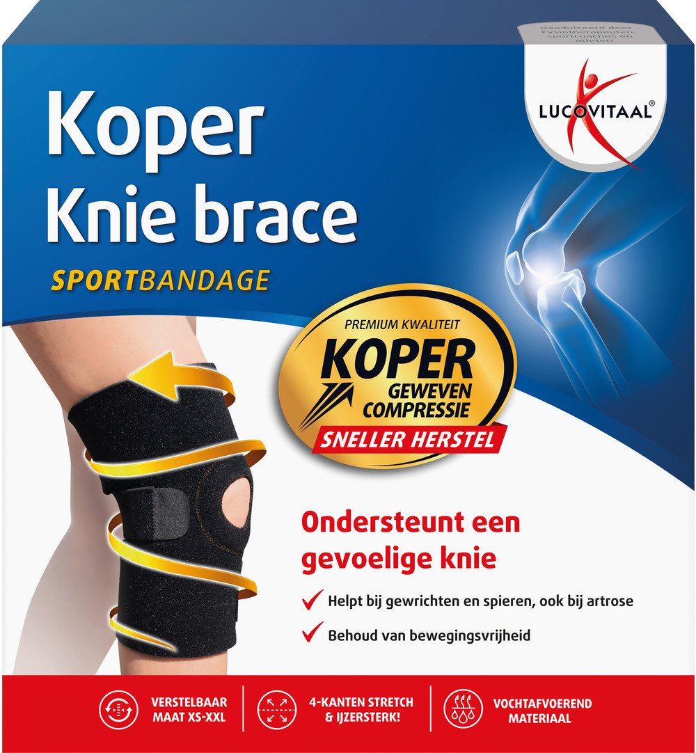 Lucovitaal Brace Knie Koper (1 stuk)