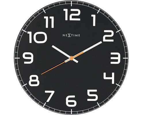 Wandklok Classy Rond glas zwart Ø 30 x 3,5 cm