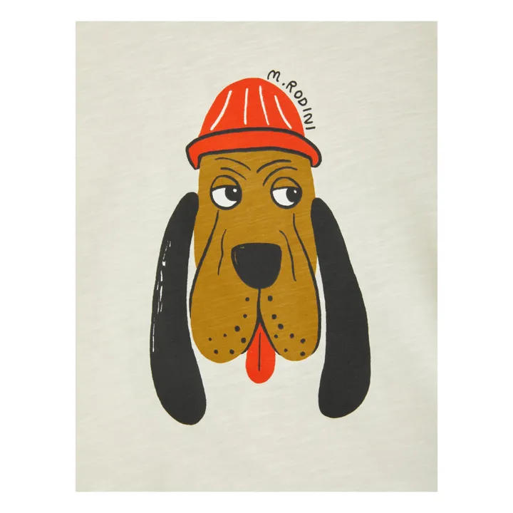 Mini Rodini T-Shirt Coton Bio Chien | Ecru