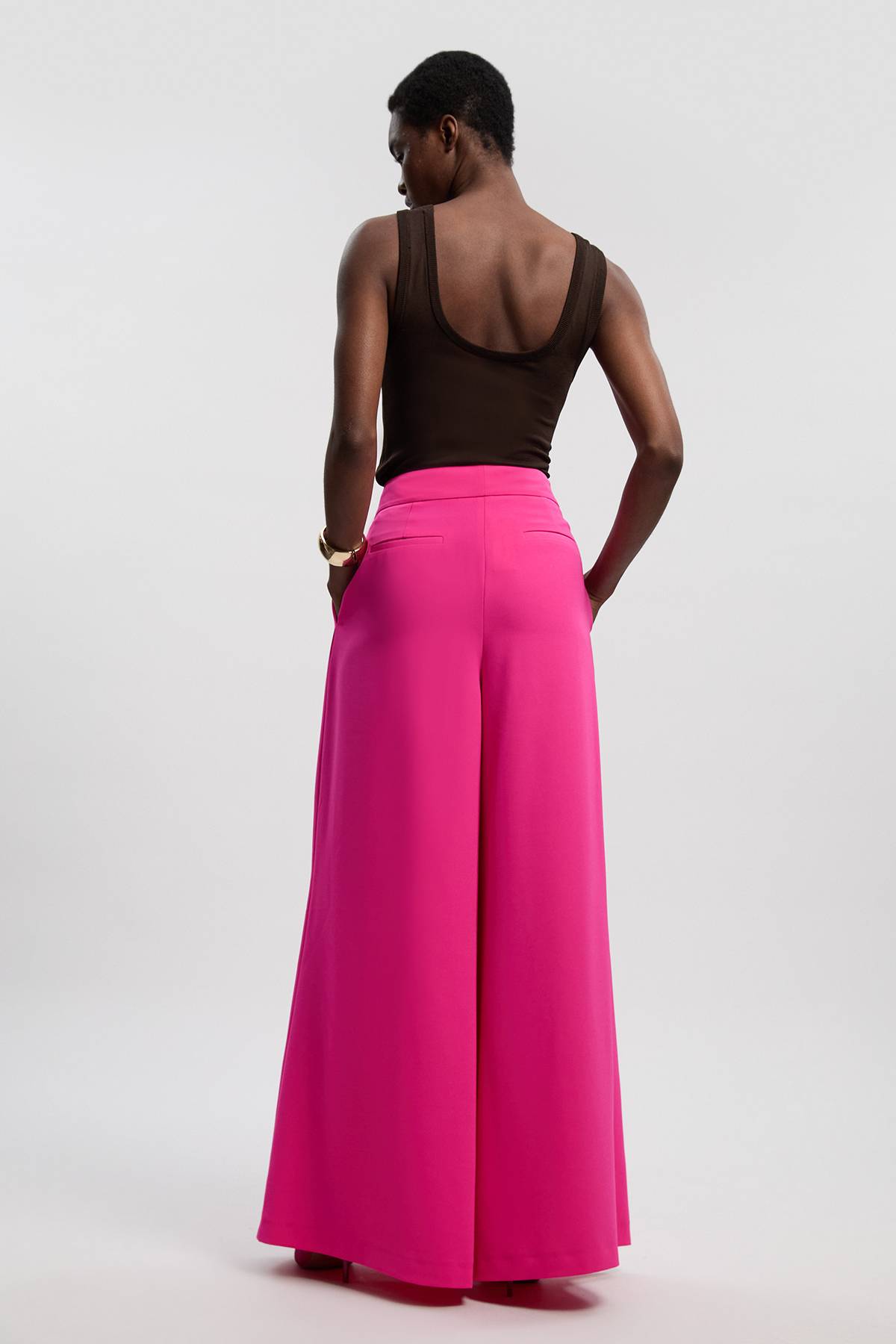 KarenMillen Pantalon Tailleur Large À Jambes Évasées