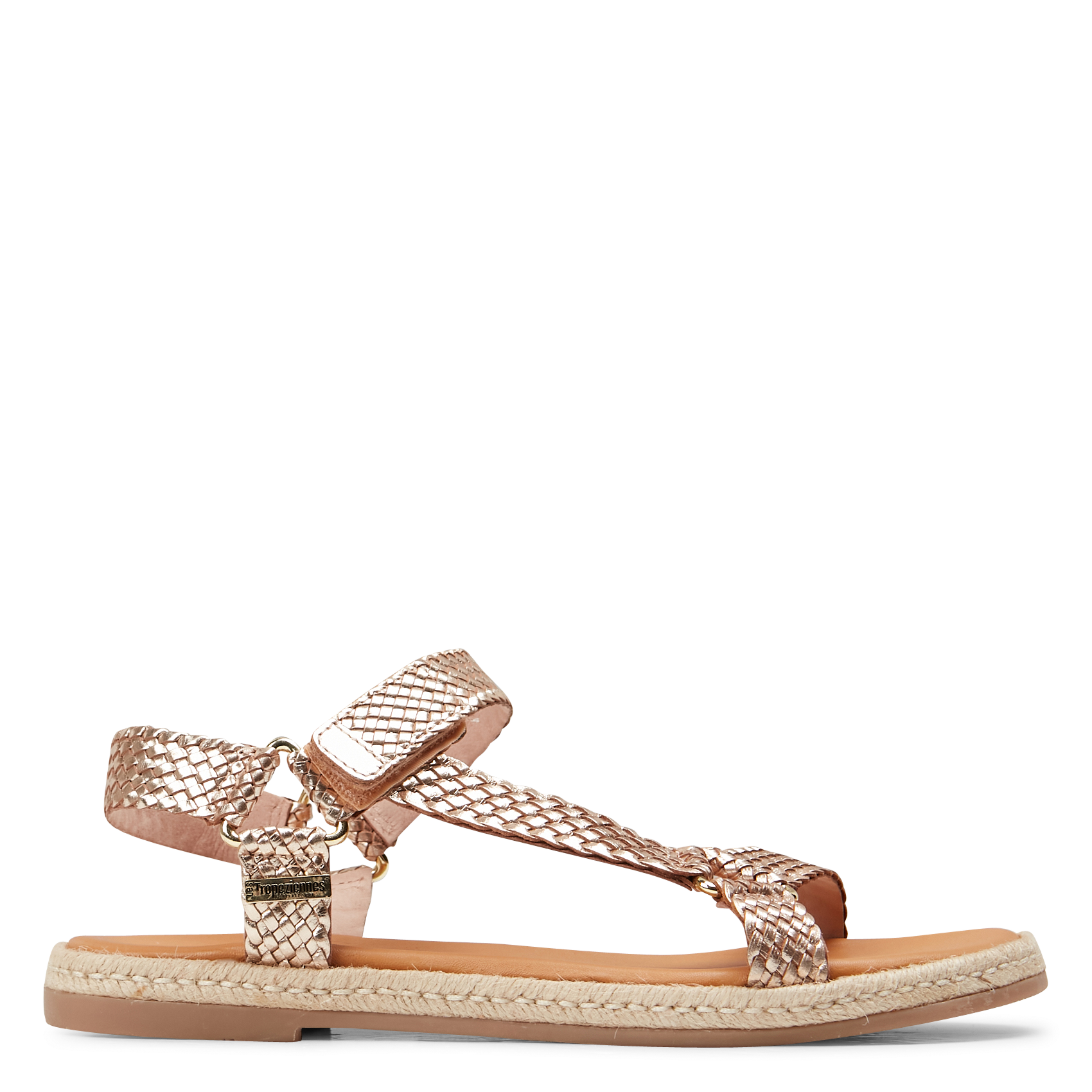 HIPSTO - Sandales plates tressée en cuir | Doré