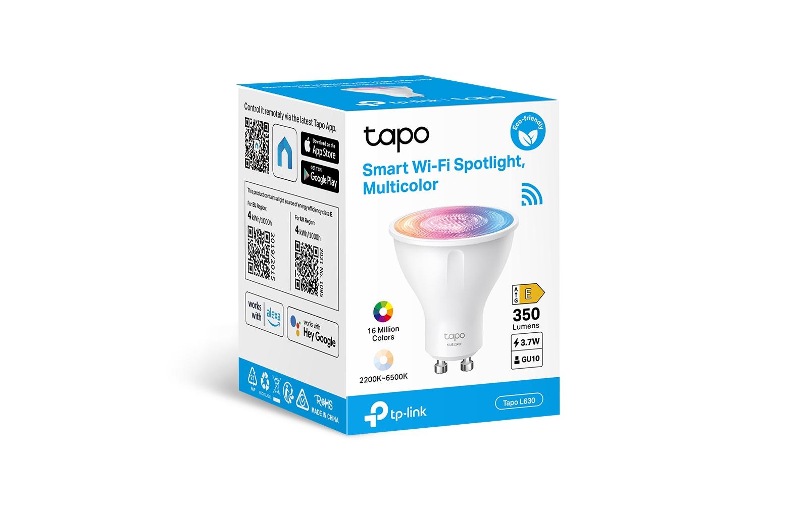 Leuchtmittel Tapo L630 2 Stück, MehrfarbigSmart Wi-Fi-Strahler, mehrfarbig – Die Unendlichkeit des Raums, aktiviert durch Farben