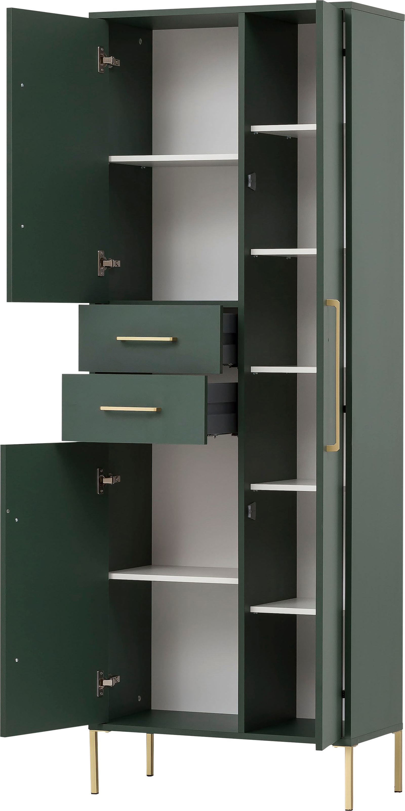 welltime Garderobenschrank »Kent mit goldfarbenen Griffen« Breite 67,1 cm, made in Germany