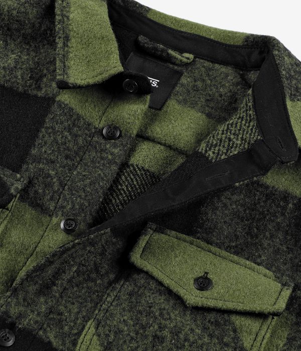 Vans Denby Fuzzy Shacket Shirt Jacke (black loden green)