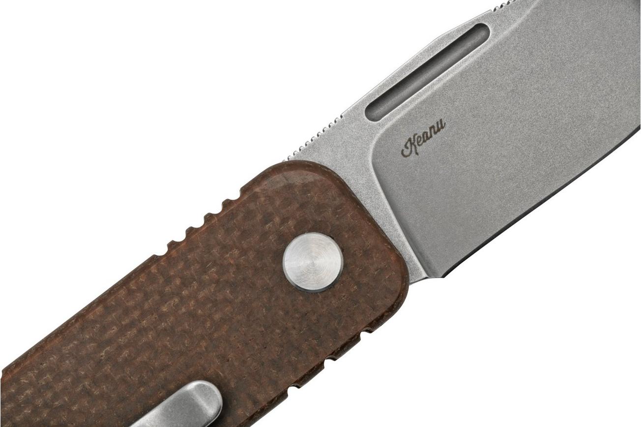 Black Fox NU-BOWIE, Stonewashed D2 Blade, Brown Micarta zakmes