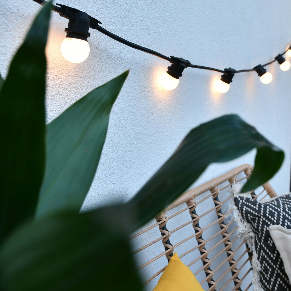 Guirlande guinguette e27 blanc chaud - 5m prolongeable - 10 ampoules interchangeables - chromex