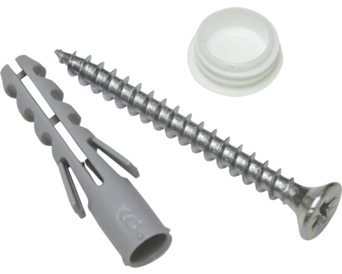 Houtschroeven, platkop met kap, wit, 4,5x35 mm, 20 stuks.