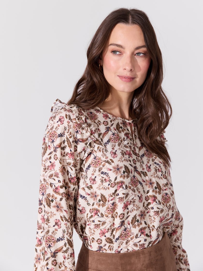 Kelsey bluse Mocha Mousse