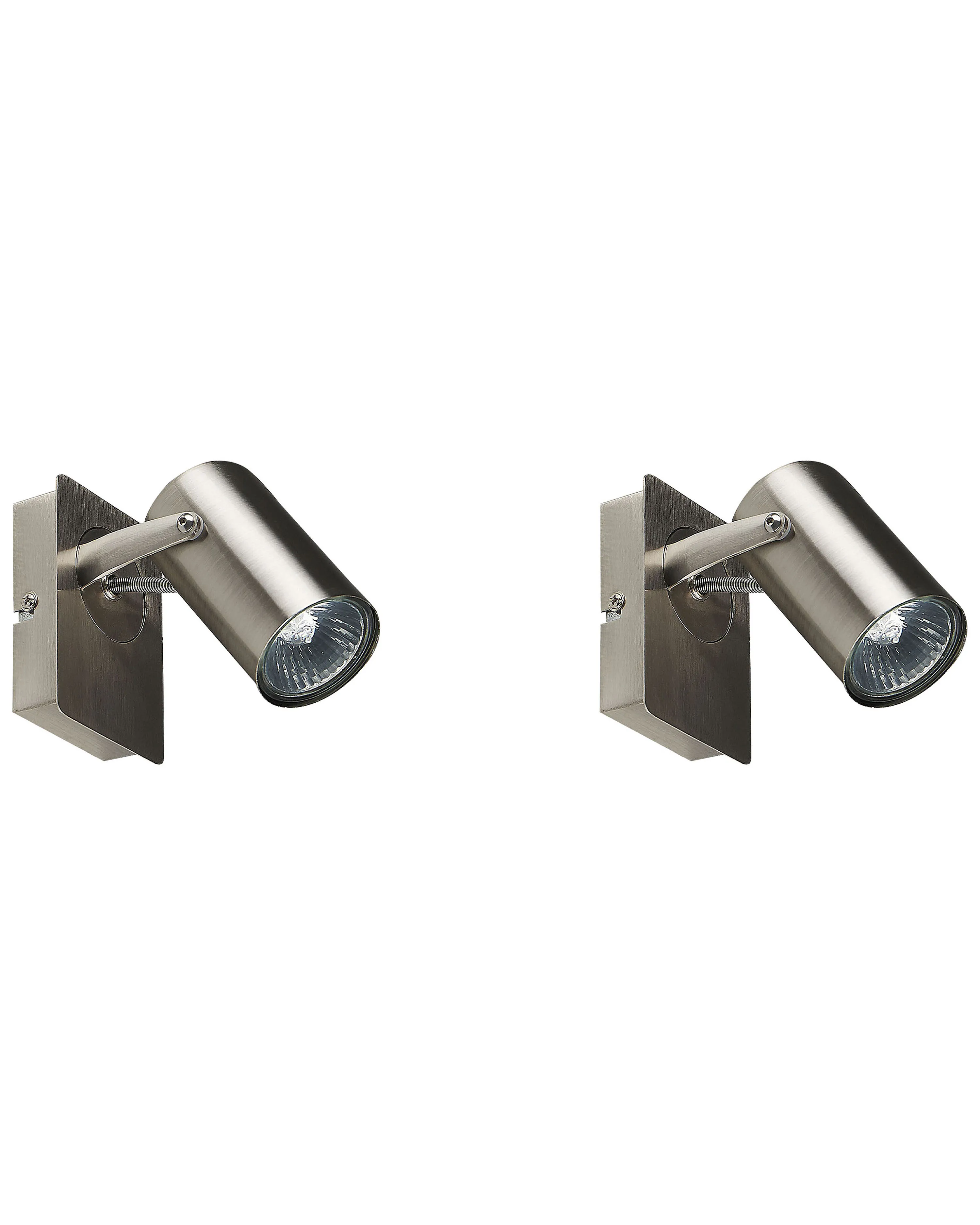 Set van 2 spotlampen KLIP verstelbaar Metaal Zilver