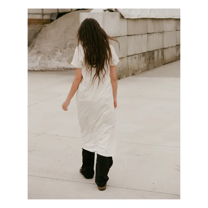 Baserange Robe T-Shirt Soie Sauvage | Ecru