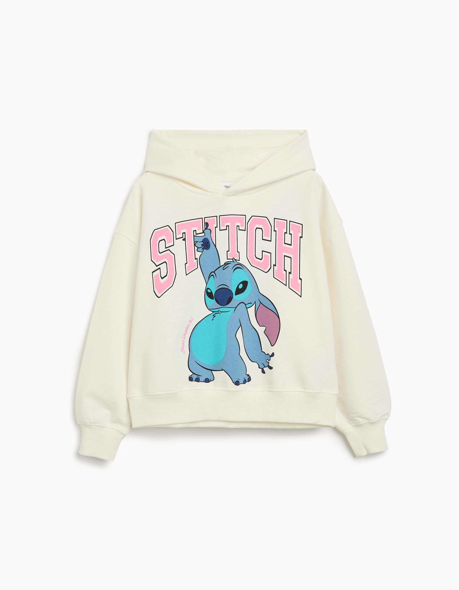 Sweatshirt de Felpa Capuz 'Stitch', Menina, Branco