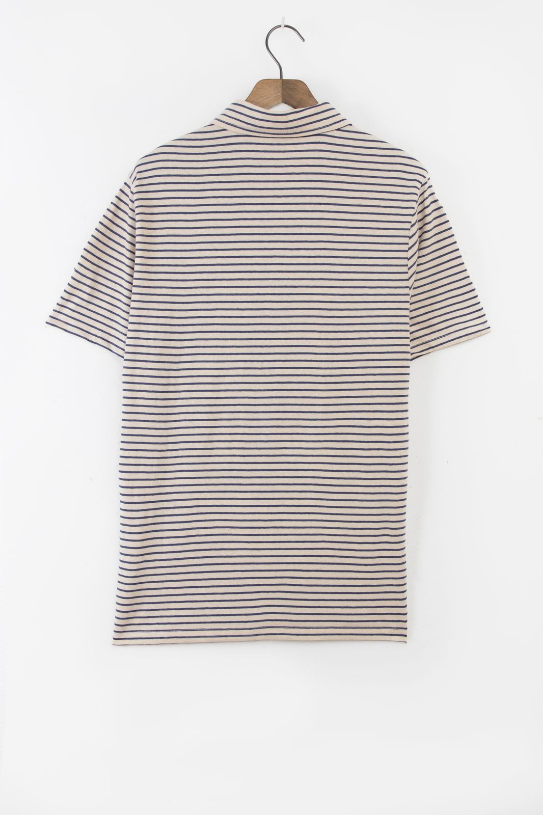 Off-white jersey polo met strepen