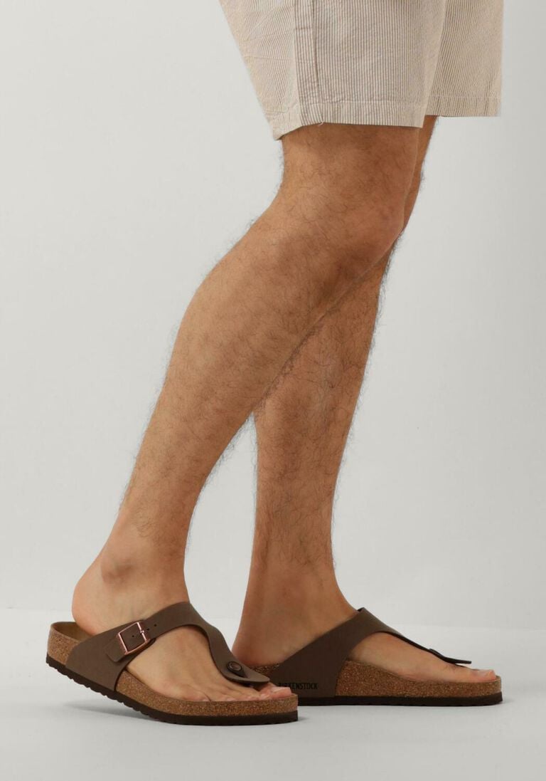 bruine birkenstock teenslippers gizeh heren