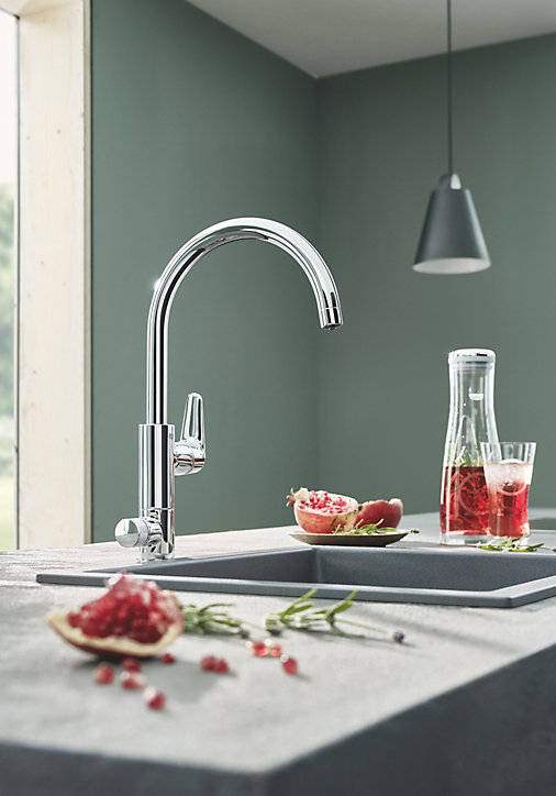 Mitigeur de cuisine chromé Grohe Blue pure