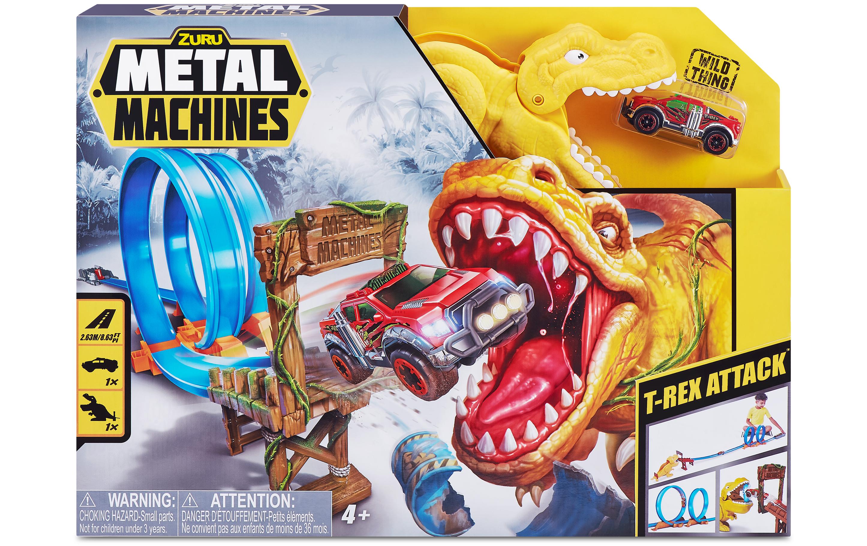 Metal Machines T-Rex AttackRennbahn-Spielset mit Dinosaurier