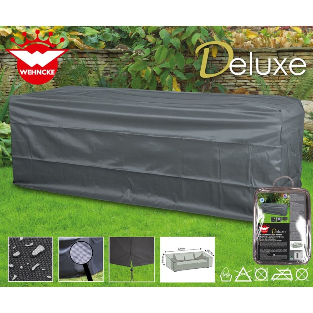 Housse pour salon de jardin deluxe 220x80x80 cm gris