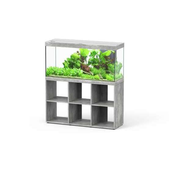 Aquarium équipé et Meuble Standard Splendid Led Béton L120xP40xH61cm