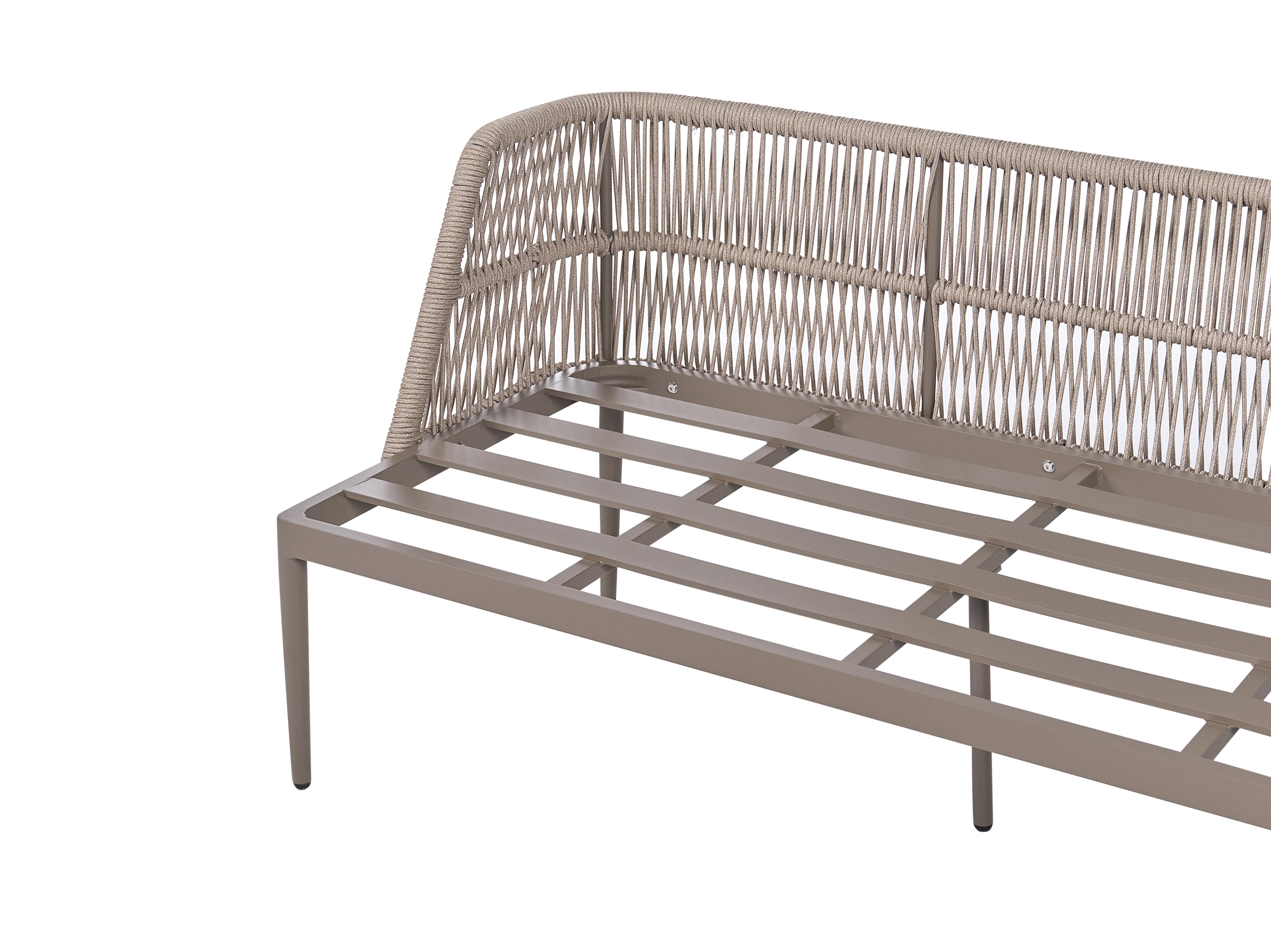 Tuin hoekloungeset met tafel 3-zits LEFFE linkszijdig Metaal Beige