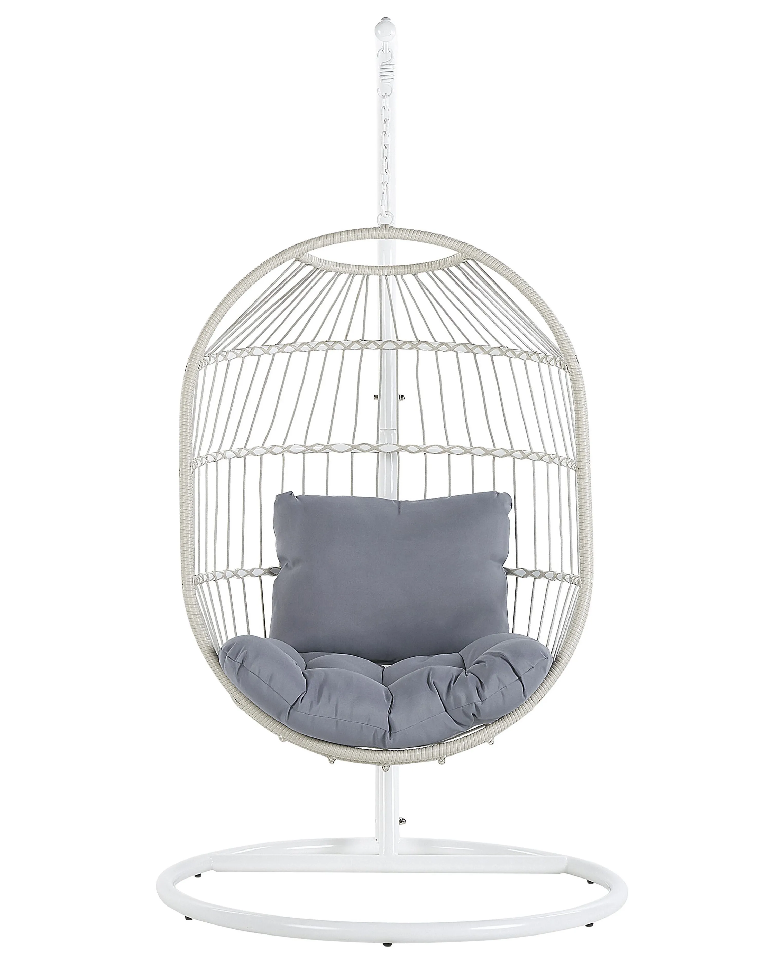 Hangstoel met standaard ALBA PE rotan Wit