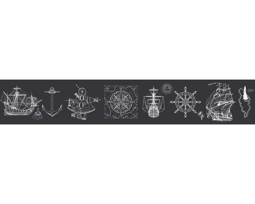 Rand 45843 Kindermuren Piraat zwart 5 m x 17,5 cm