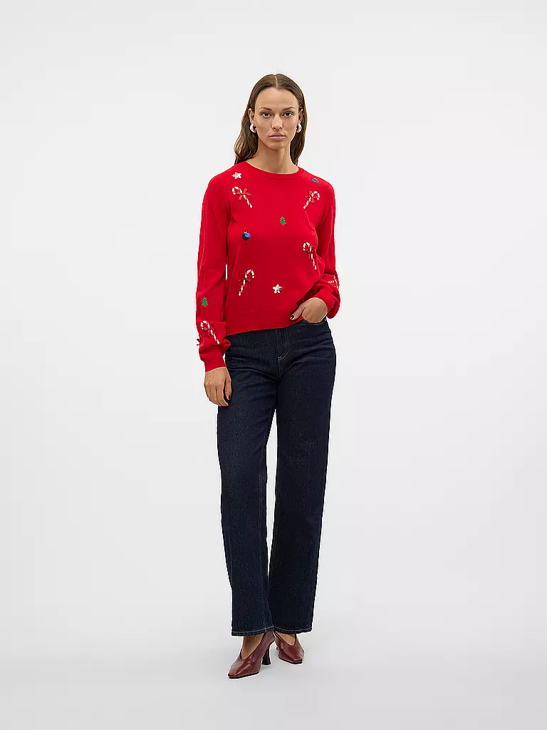 VERO MODA Pullover VMNEWJOLLY rot