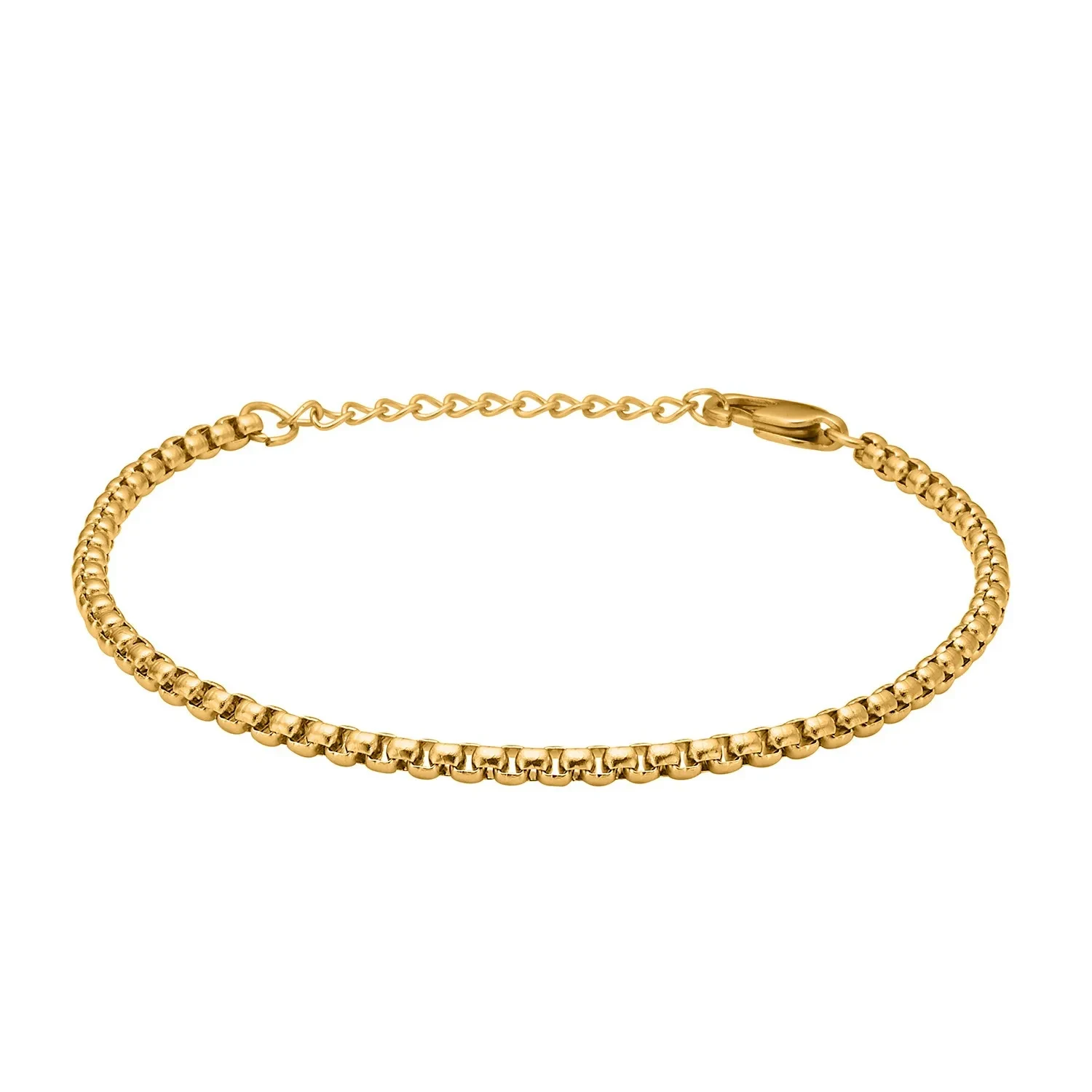 Captena Box Round 3 mm Armbånd Rustfrit Stål DU20104