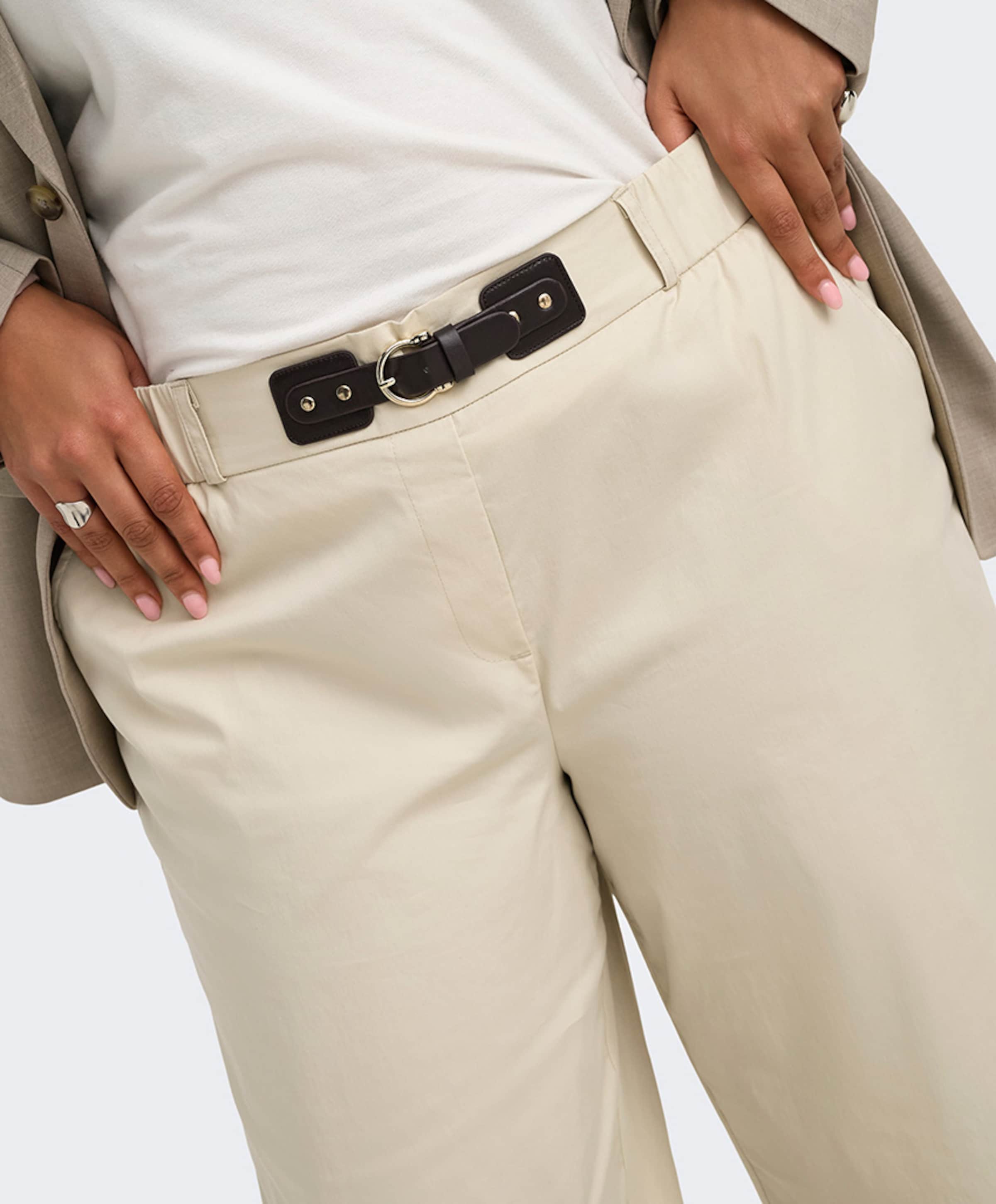 Only Carmakoma CARANNY HW BELT LONG CULOTTE PNT dames broek beige