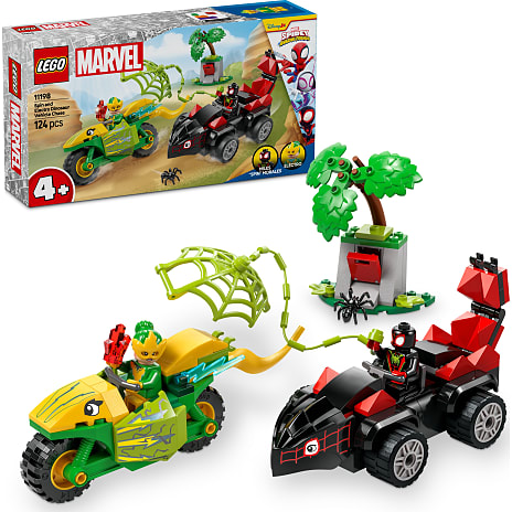 LEGO Marvel Spin og Electros jagt i dinosaurkøretøjer 11198