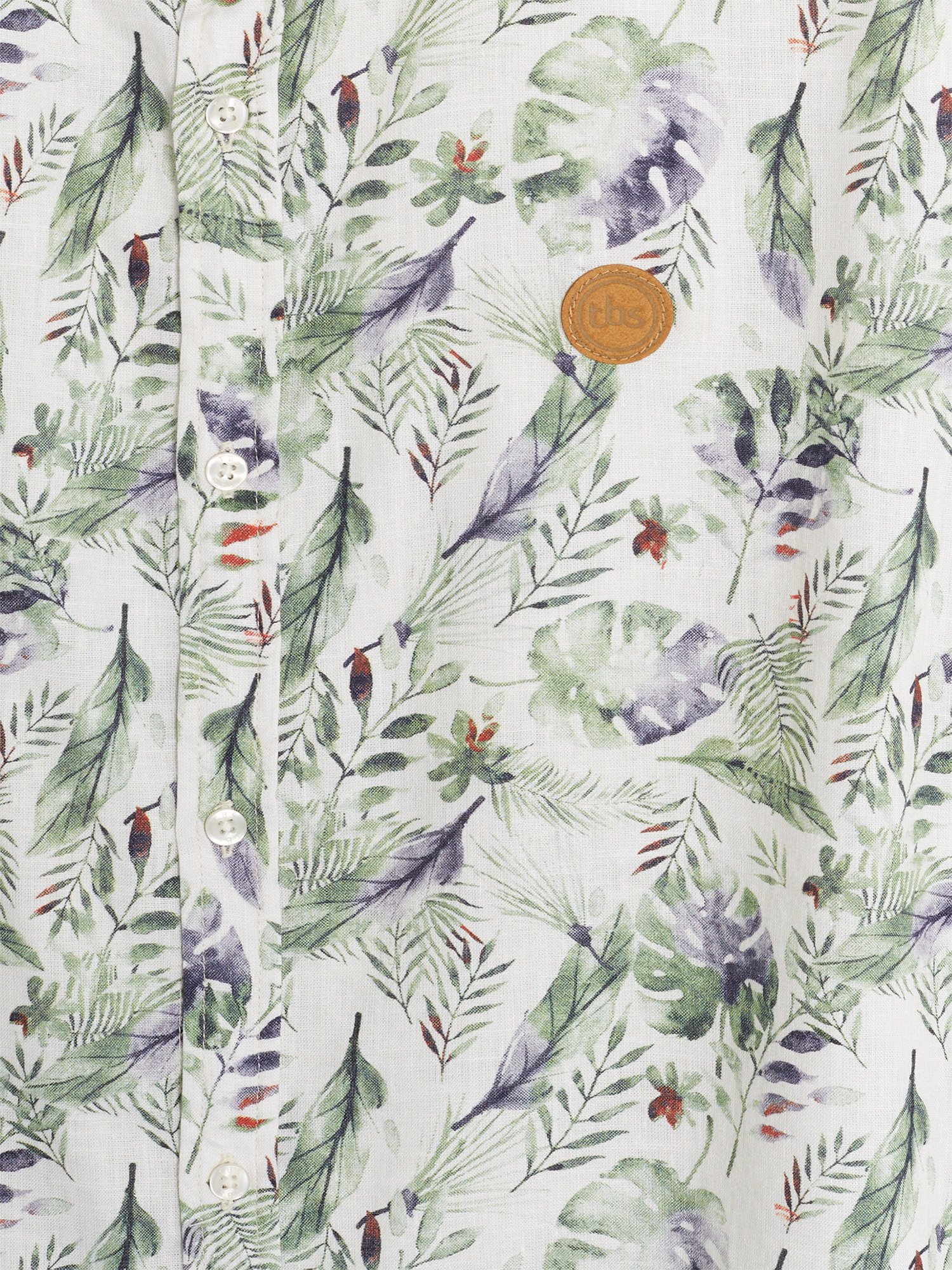 Chemise Homme En Lin Motif Vert