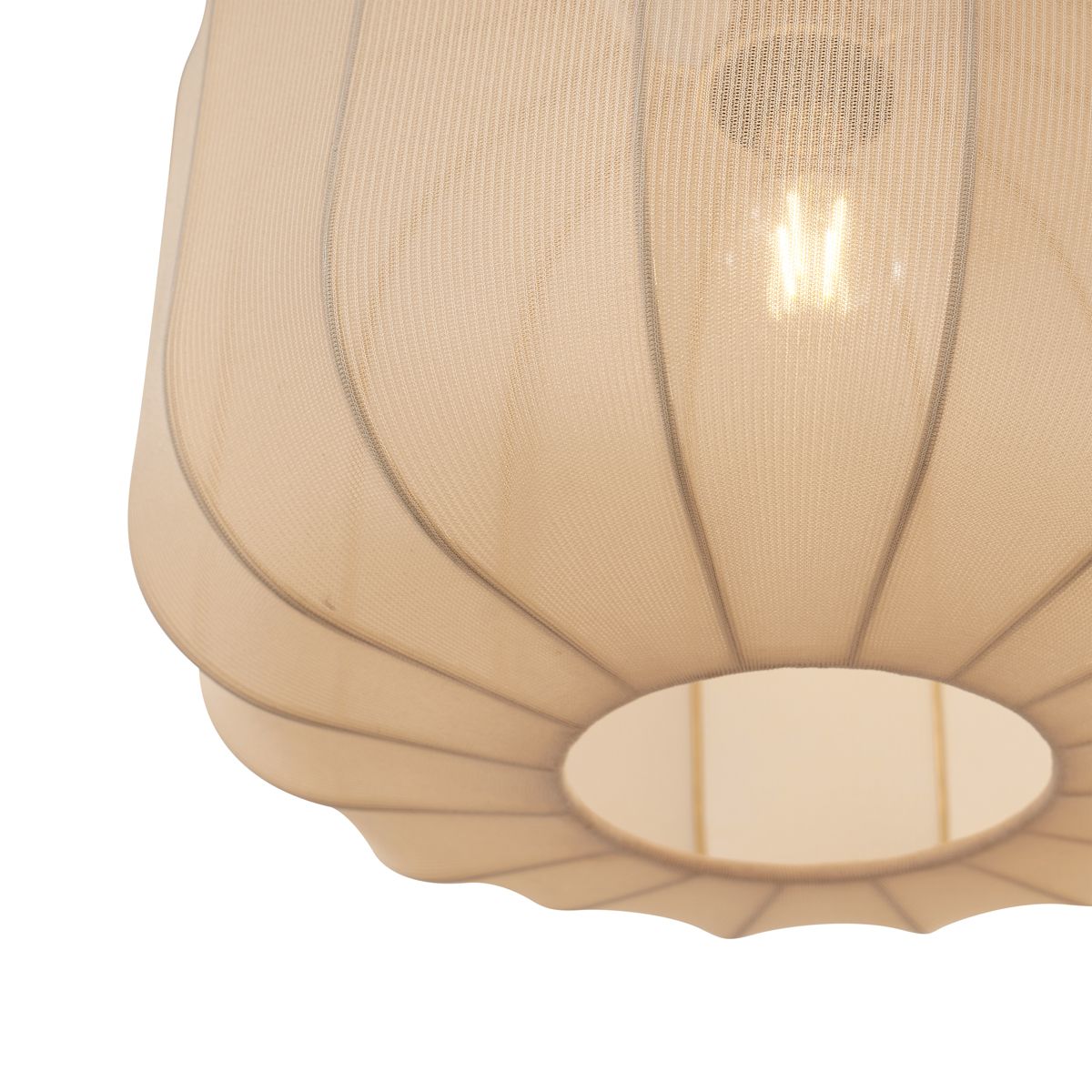 Japandi hanglamp zwart en goud met beige kap 3-lichts - Pluni