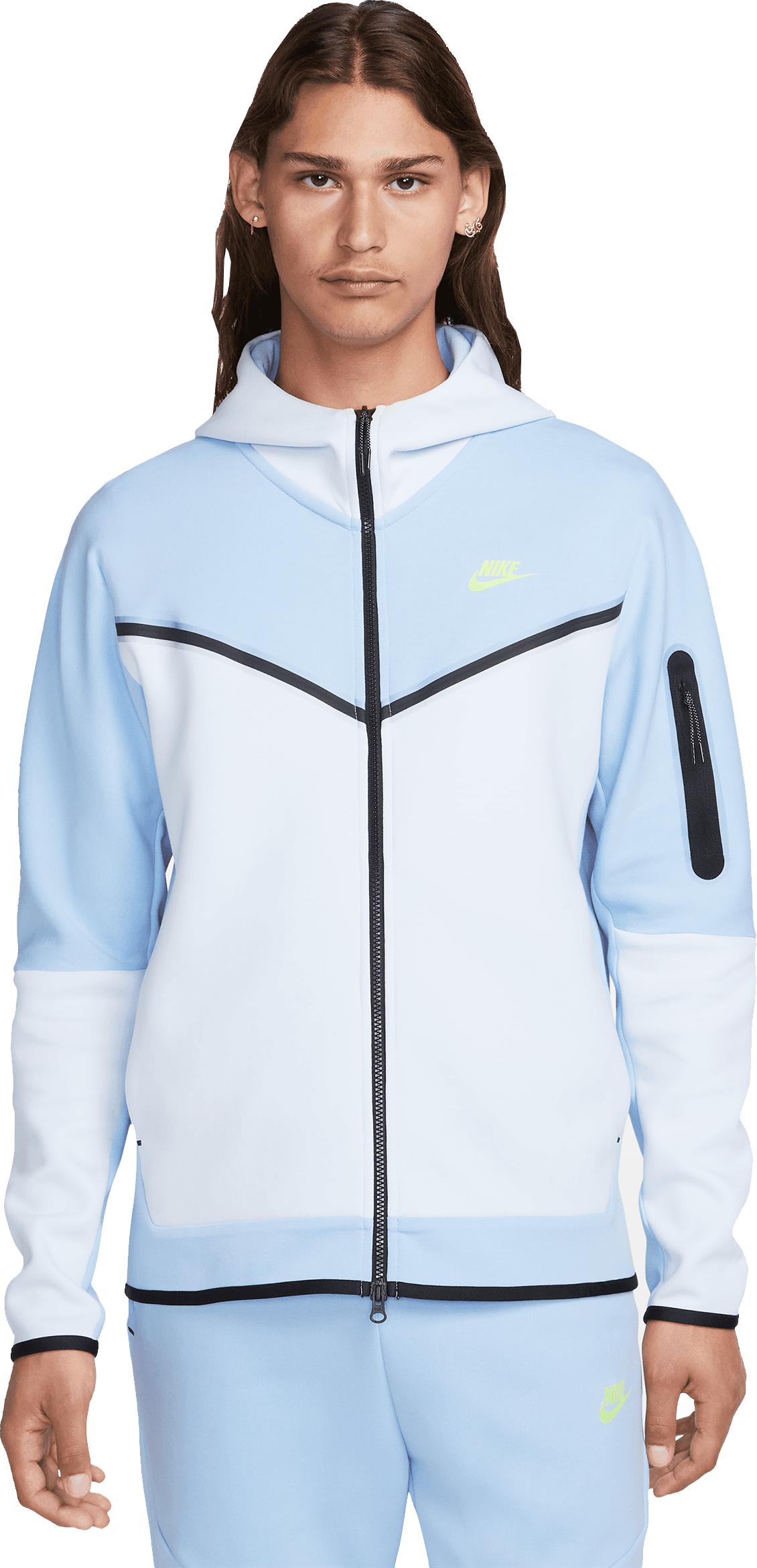 Nike Tech Fleece Kapuzenjacke Blau Weiss F479
