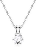 Ketting en hanger in 14 karaat witgoud met Diamant