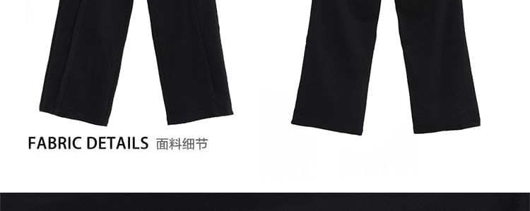 Zentrus - Hoge taille effen paneel rechte pijpen pantalon