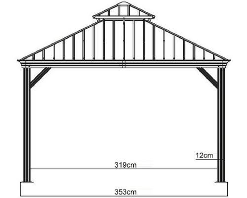 Tuinpaviljoen SOJAG Messina 12x16 473x353 cm antraciet